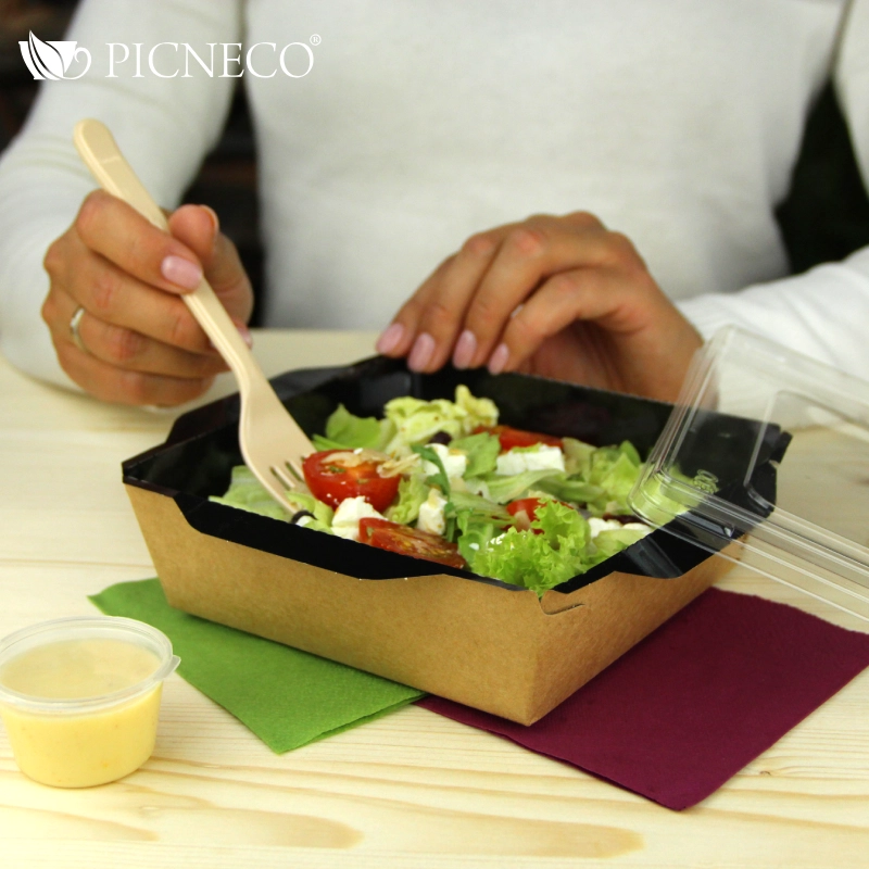 товар Контейнер бумажный с крышкой, 900мл, 150*150*55 мм, черный BK064C